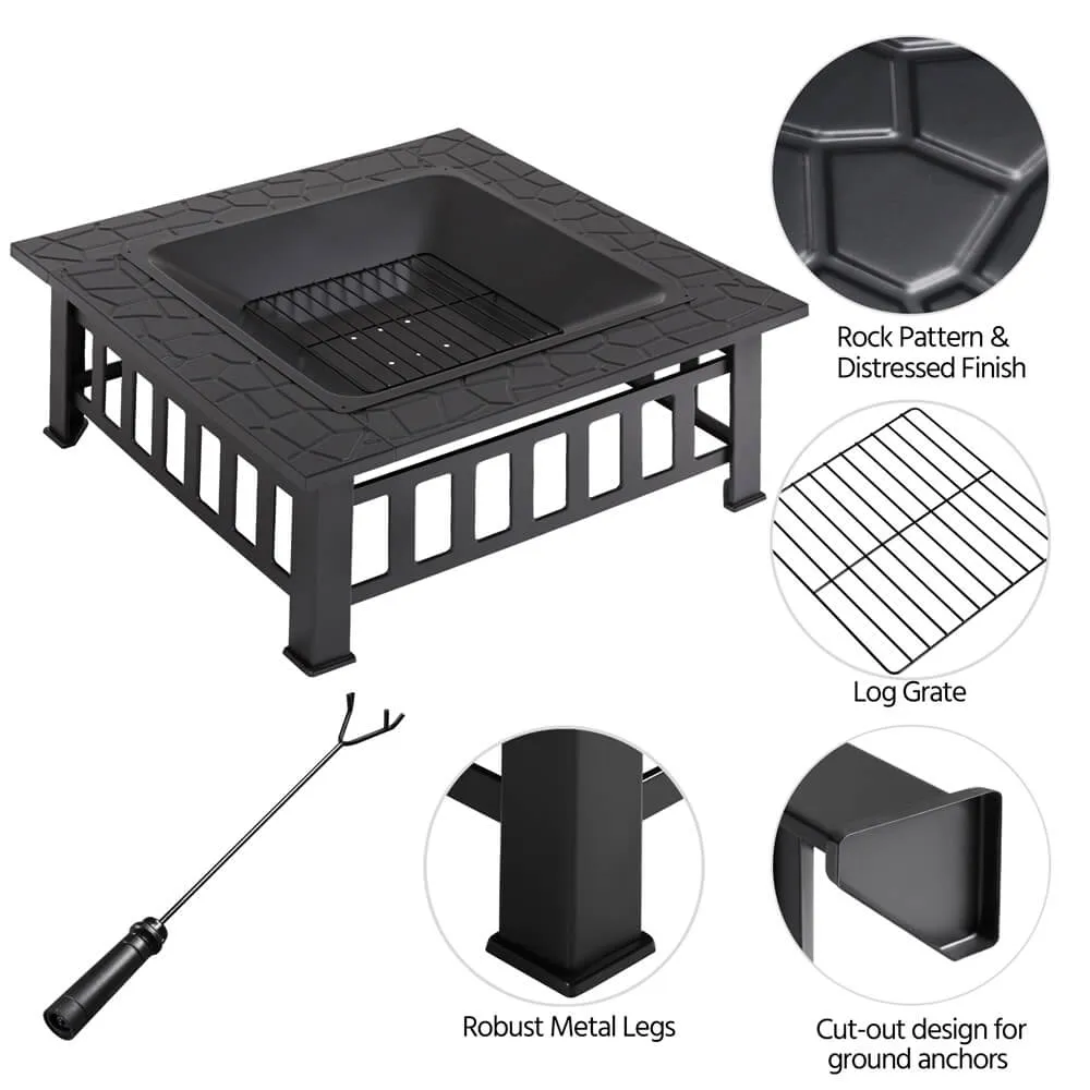 Yaheetech 34'' Square Fire Pit